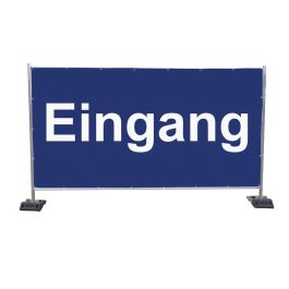 Fahnen und mehr... - Robustes Bauzaunbanner für halbhohe Bauzäune