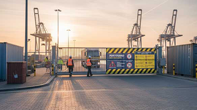 Bauzaunbanner für sichere Hafenzugänge in Industrie & Logistik