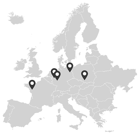 Standorte von bannerstop in Europa – Produktion und Service in Deutschland, Polen und Frankreich