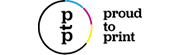 Logo der Marke proud to print, Teil der bannerstop Unternehmensgruppe