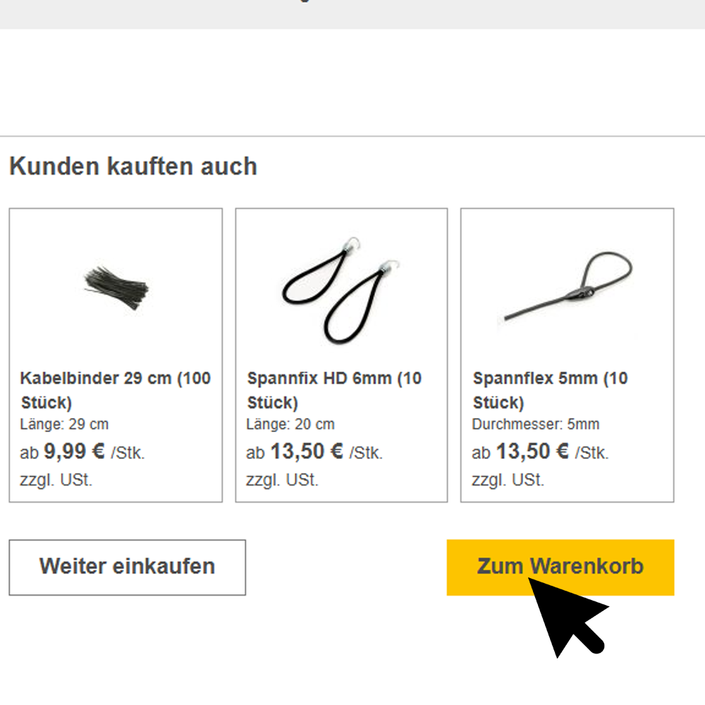 Schaltfläche „Zum Warenkorb“ nach der Gestaltung eines individuellen Abi-Banners