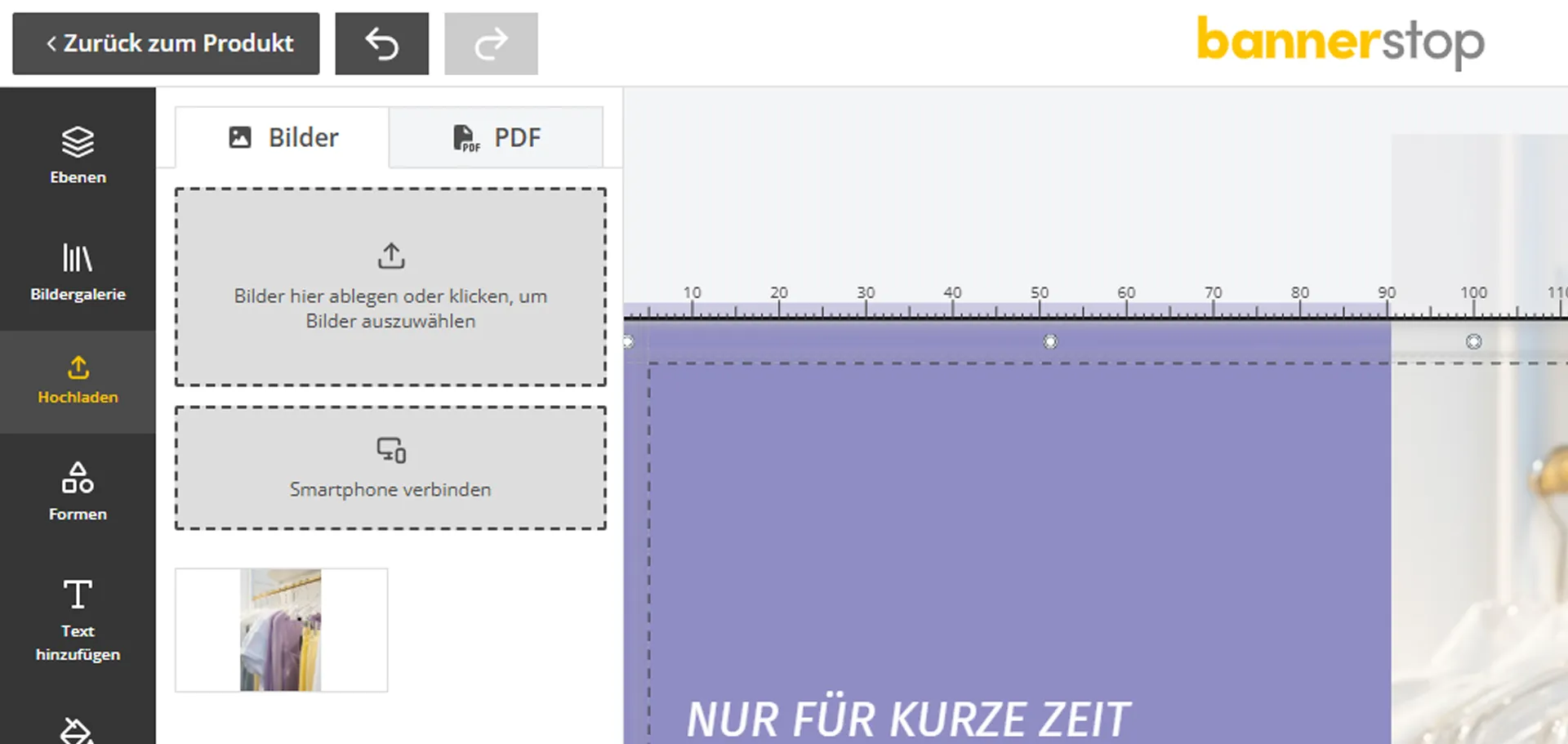 Upload-Funktion für Bilder und PDF-Dateien im Online-Designer