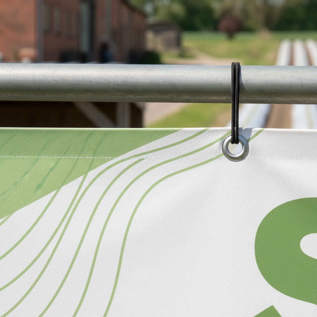PVC-Banner Detail – Ösen & Befestigung