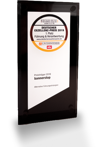 bannerstop gewinnt den 1. Platz <br />beim Deutschen Exzellenzpreis 2019 - 